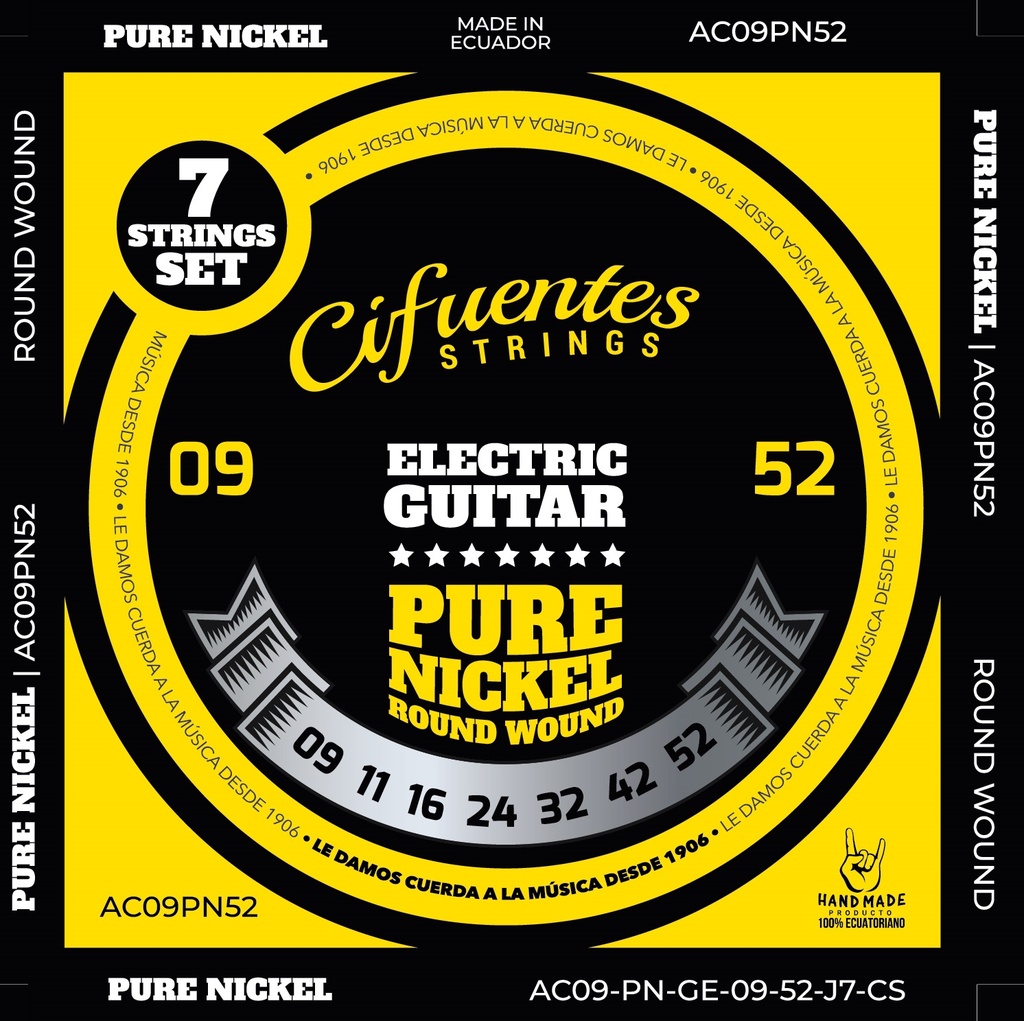 Juego-Electrica-AC9-09-52-Pure Nickel-7 Cuerdas