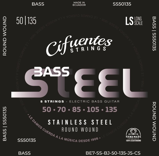 [BE7-SS-BJ-50-135-J5-CS] Juego-Bajo Electrico-BE7-50-135-Stainless Steel