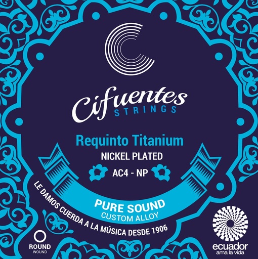 [AC4-NP-RQN-TA-J6-CS] Juego-Requinto-AC4-TA-Nickel Plated